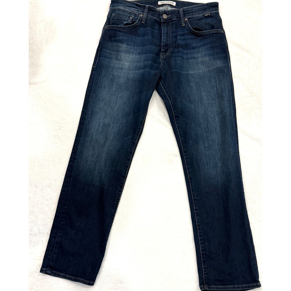 Mavi‎ Jeans Mens 32x30 Dark Wash Straight Leg Stretch Denim Blue R202633
